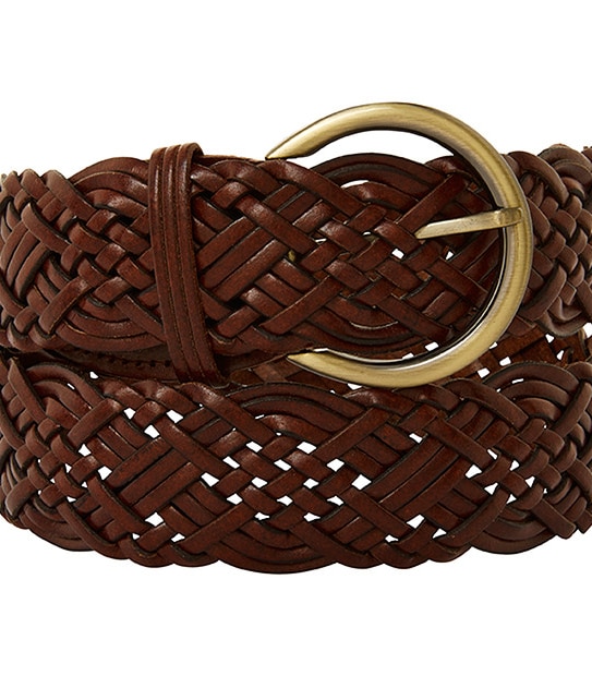 Plaited Wide Belt - Tan