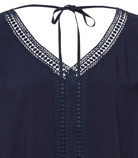 Crochet Detail Top - Peacoat 5 of 5