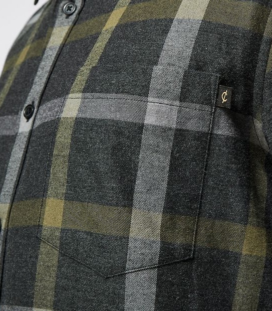 Commons Long Sleeve Shirt - Charcoal/Khaki Check