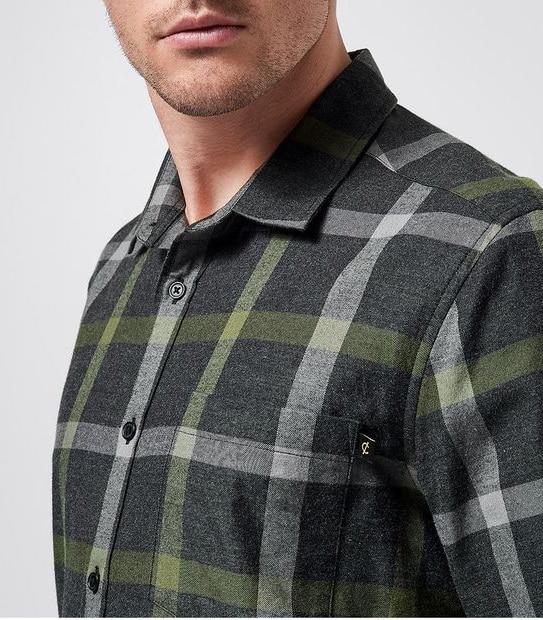 Commons Long Sleeve Shirt - Charcoal/Khaki Check