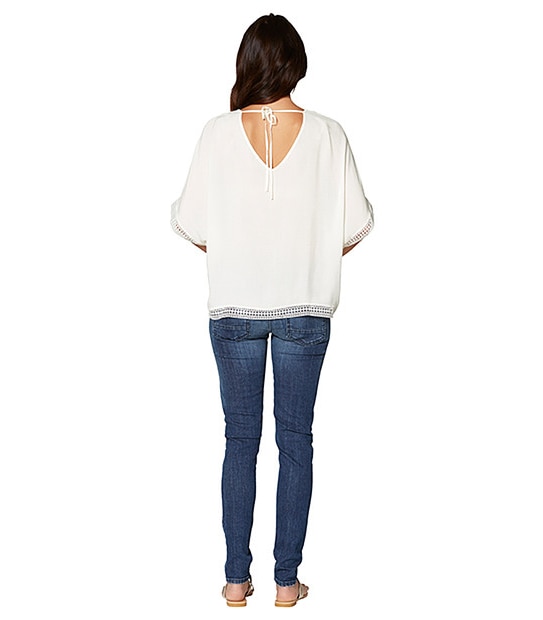 Crochet Detail Top - Cream