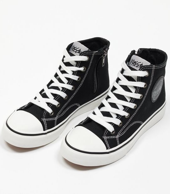 Mossimo Kids Senior Hi-Top Canvas Sneakers - Black/White
