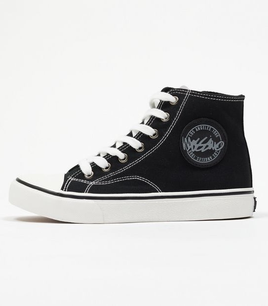 Mossimo Kids Senior Hi-Top Canvas Sneakers - Black/White