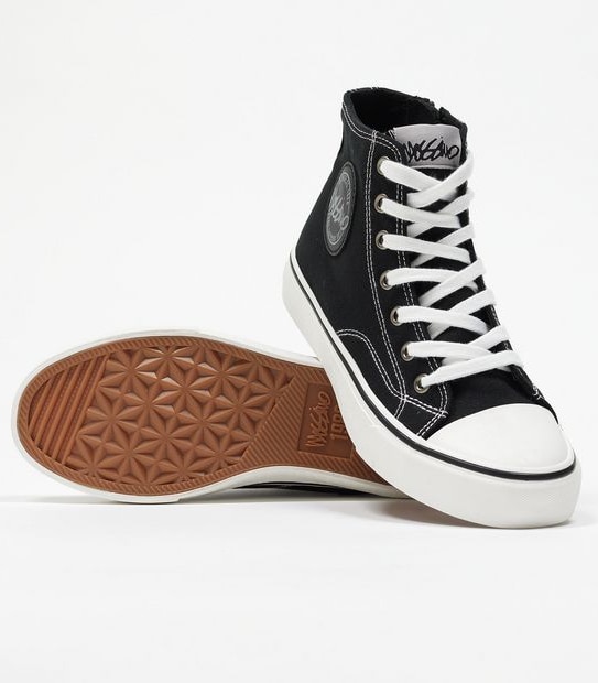 Mossimo Kids Senior Hi-Top Canvas Sneakers - Black/White