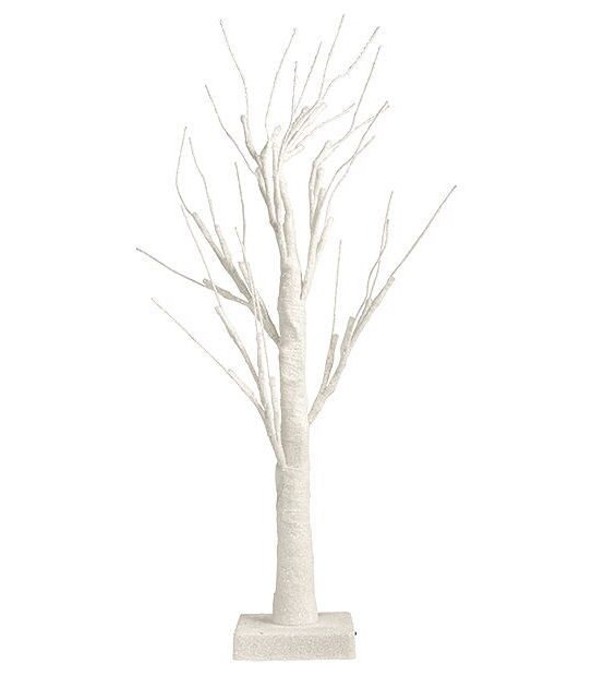 White Glitter LED Table Tree