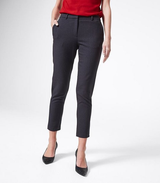 Preview Birdseye Suiting Ankle Slim Pants - Navy Blue