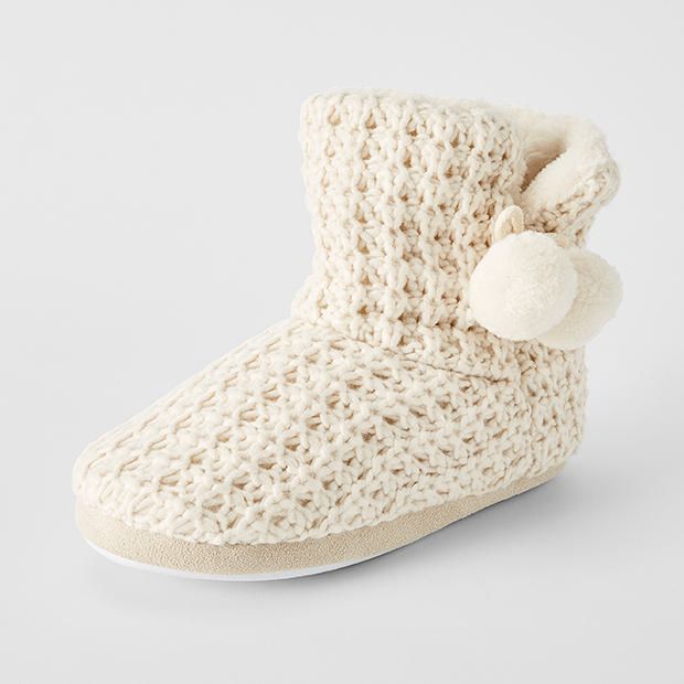 Pom Pom Knitted Slipper Boots Pom Pom Knitted Slipper Boots