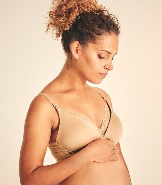 Maternity T-Shirt Bra - Latte Brown