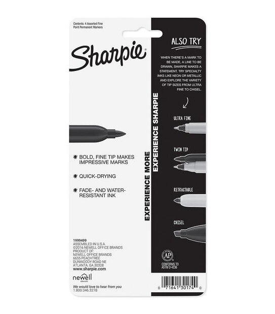 Sharpie Fine Point Variety Markers - 4 pack