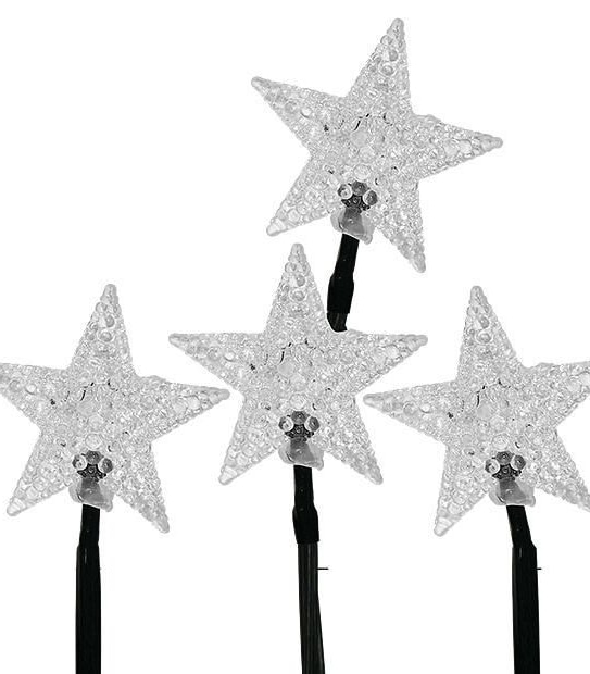 50 LED White Solar Star Lights