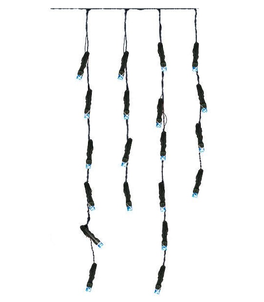 250 LED Blue Solar Icicle Lights