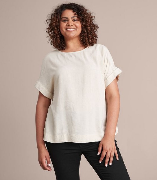 Curve Linen Blend Mary Top