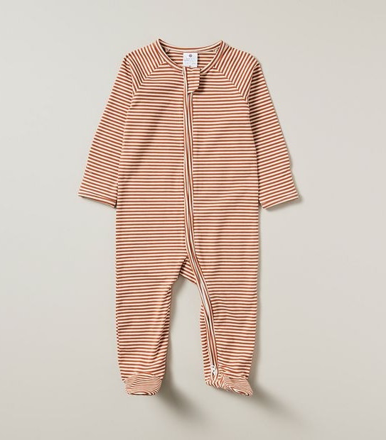 Baby Organic Cotton Stripe Coverall