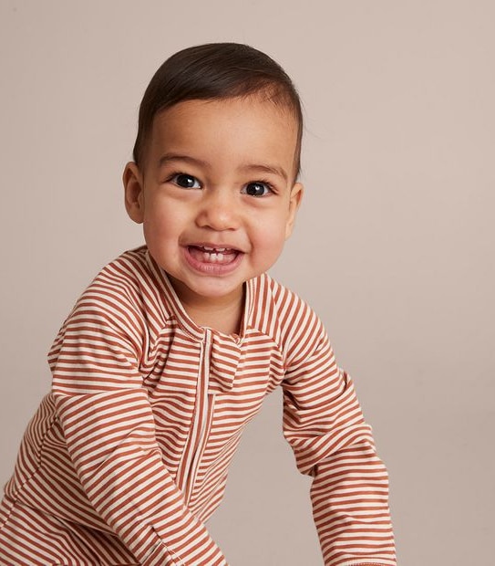 Baby Organic Cotton Stripe Coverall