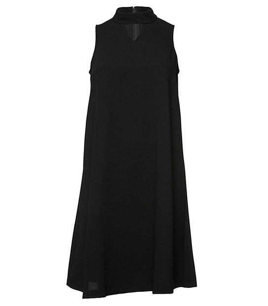 High Neck Swing Dress - Black