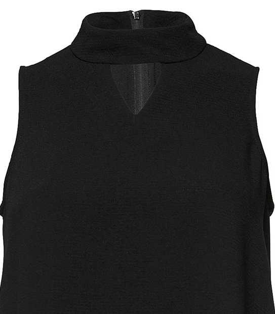 High Neck Swing Dress - Black