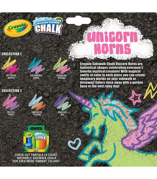 Crayola Pack of 3 Washable Chalk - Unicorn