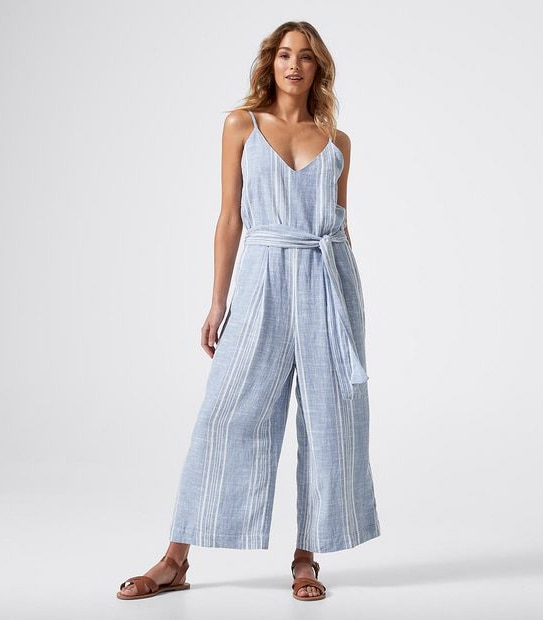 Linen Blend Cami Jumpsuit