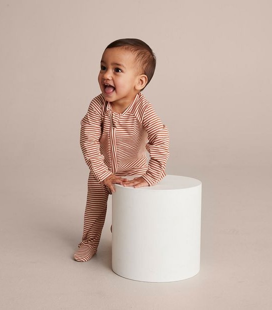 Baby Organic Cotton Stripe Coverall