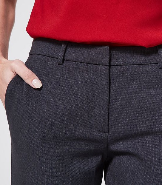Preview Birdseye Suiting Ankle Slim Pants - Navy Blue