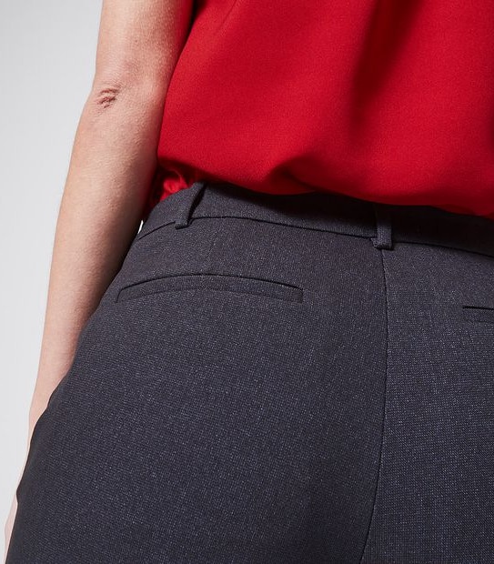 Preview Birdseye Suiting Ankle Slim Pants - Navy Blue
