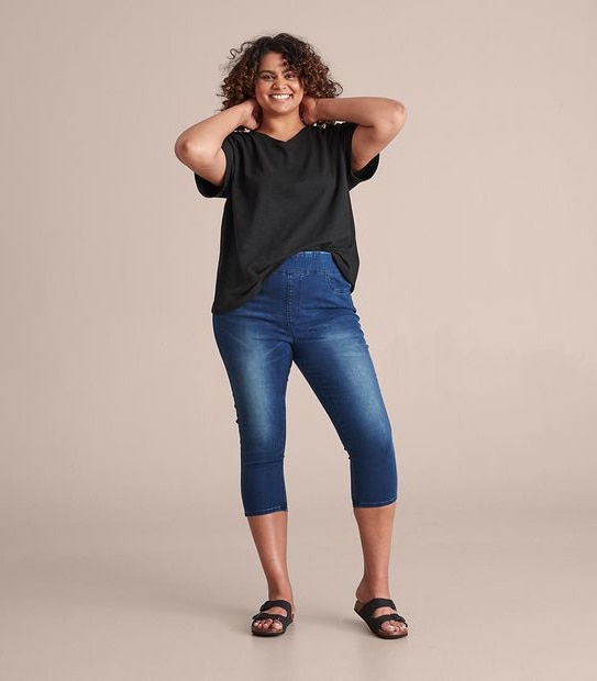 Curve Denim Cropped Jeggings 