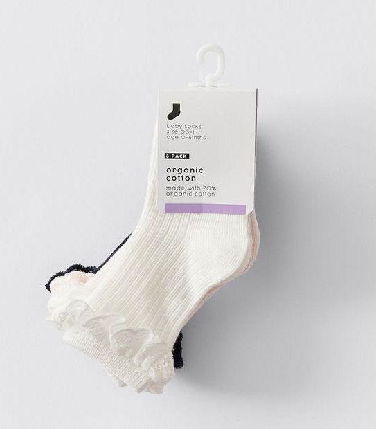 Baby Organic Cotton Socks 3 Pack