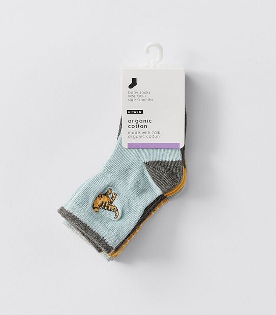Baby Organic Cotton Socks 3 Pack