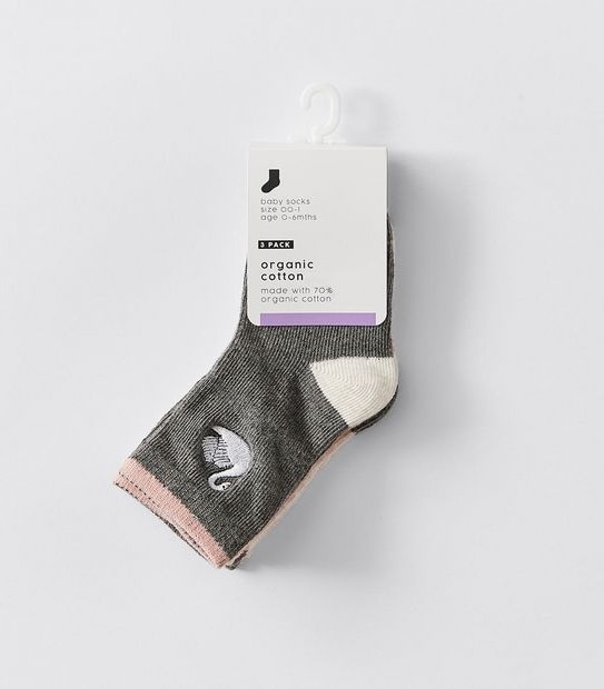 Baby Organic Cotton Socks 3 Pack