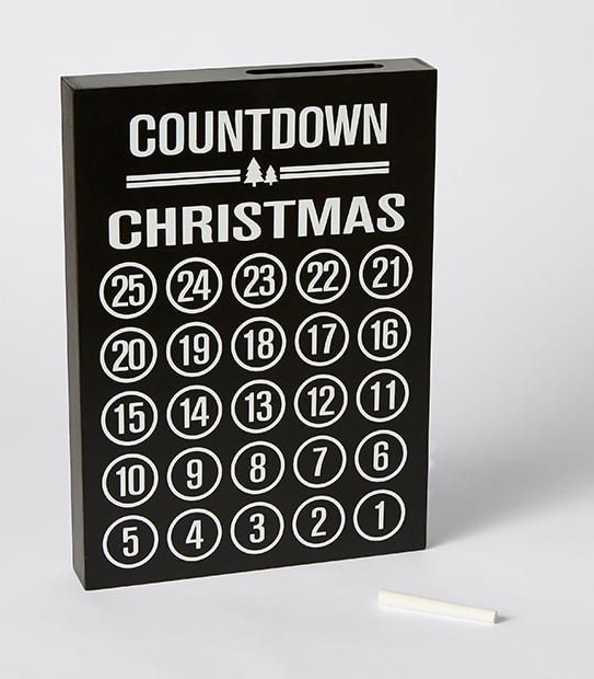 Blackboard Advent Calendar With Chalk