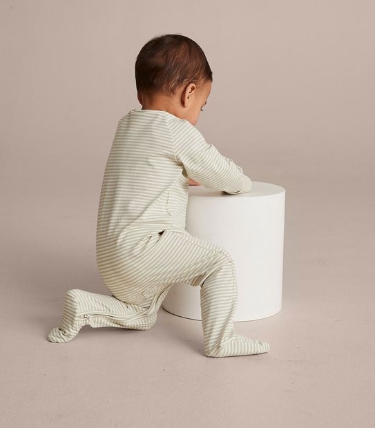 Baby Organic Cotton Stripe Coverall 5 of 5