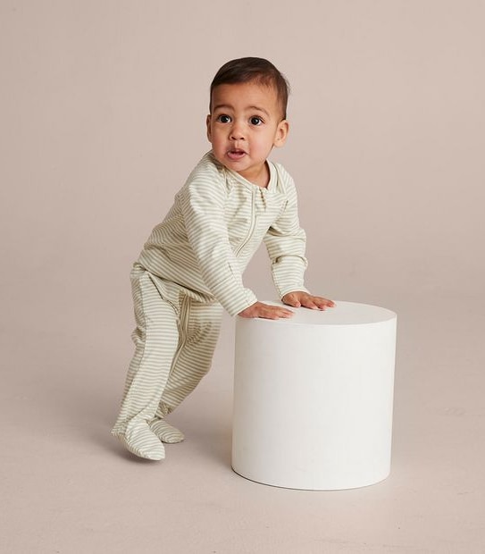 Baby Organic Cotton Stripe Coverall