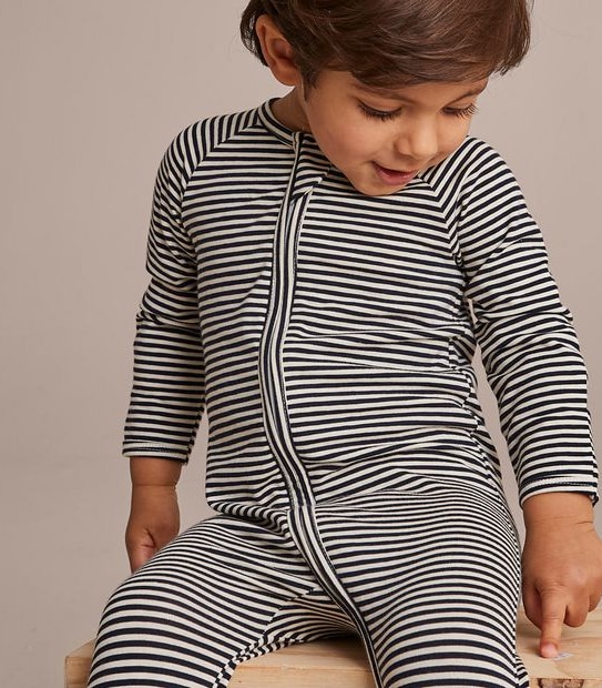 Baby Organic Cotton Stripe Coverall