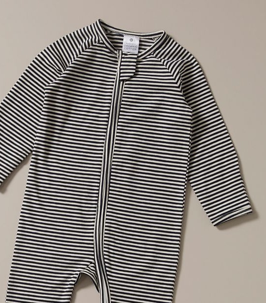 Baby Organic Cotton Stripe Coverall