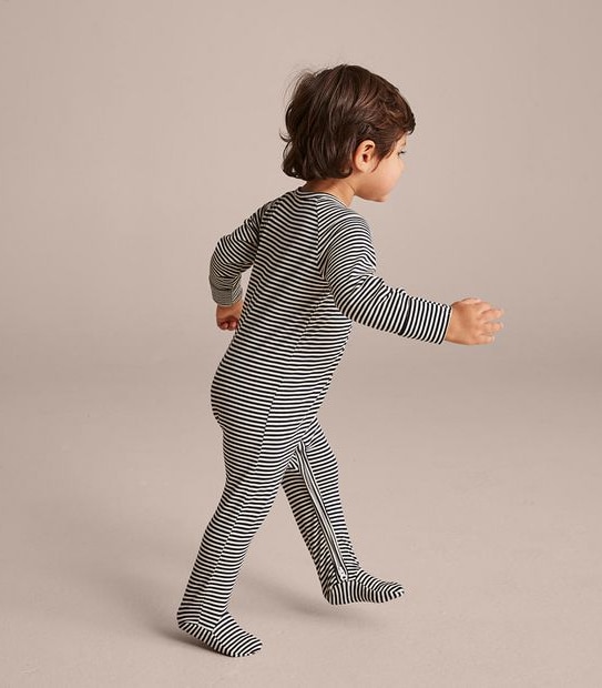 Baby Organic Cotton Stripe Coverall