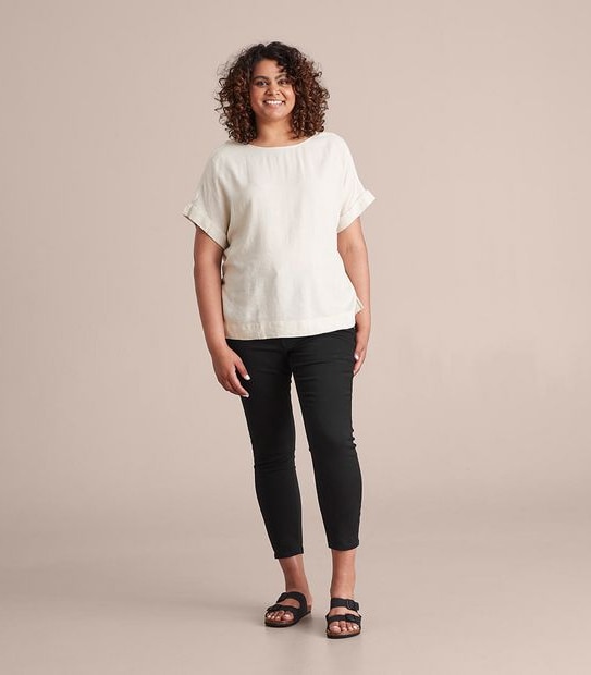 Curve Linen Blend Mary Top