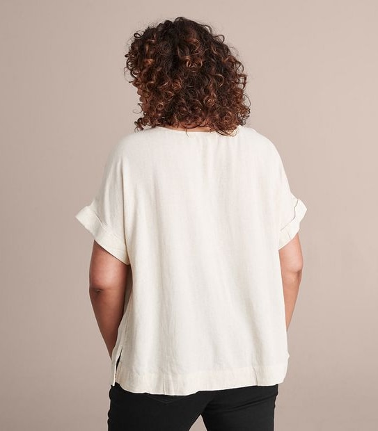 Curve Linen Blend Mary Top