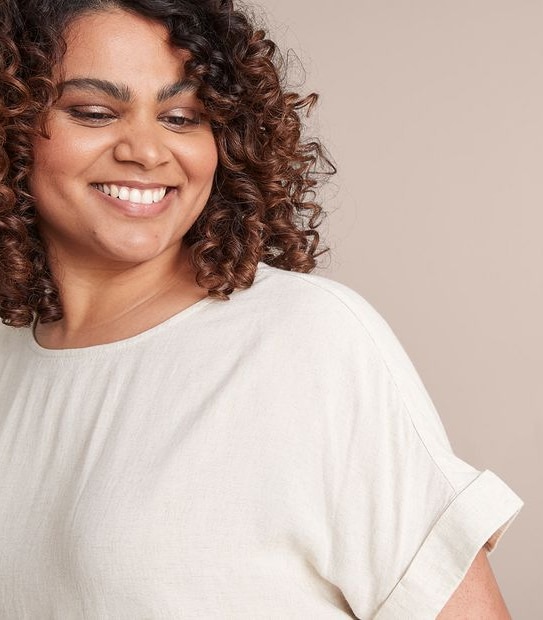 Curve Linen Blend Mary Top