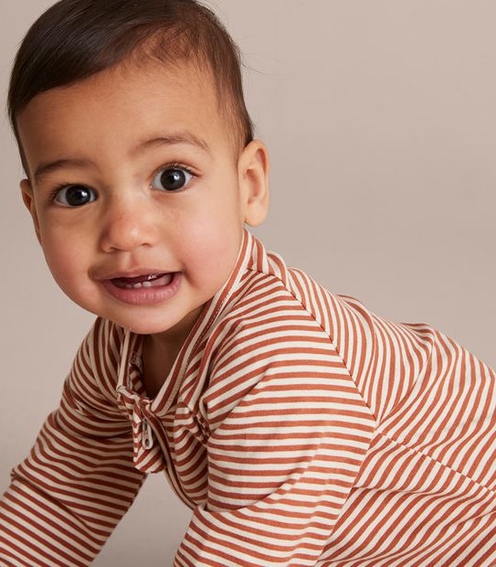 Baby Organic Cotton Stripe Coverall