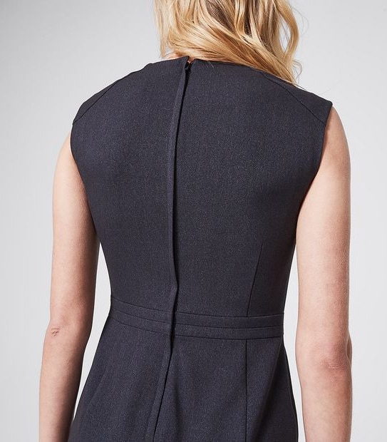 Preview Birdseye Sheath Dress - Navy Blue