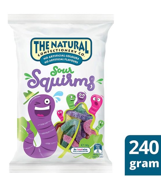 The Natural Confectionery Company: Sour Squirms - 240g