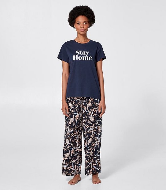 Printed Sleep T-Shirt - Navy Blue
