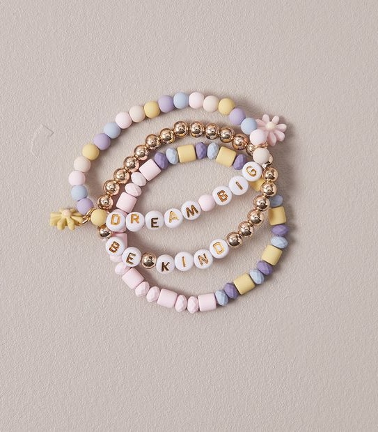 3 Pack Flower Beaded Bracelets