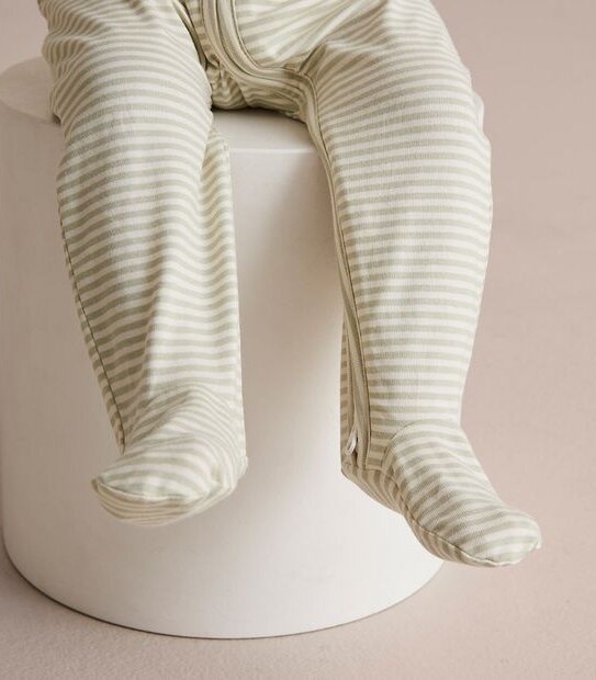 Baby Organic Cotton Stripe Coverall