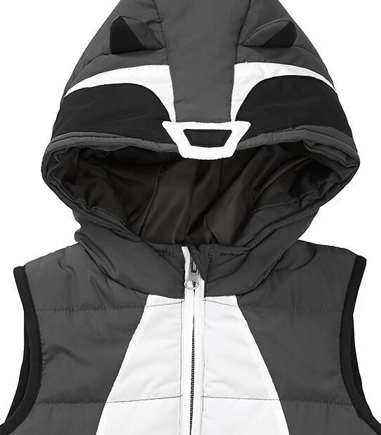 Hooded Raccoon Puffer Vest 3 of 3