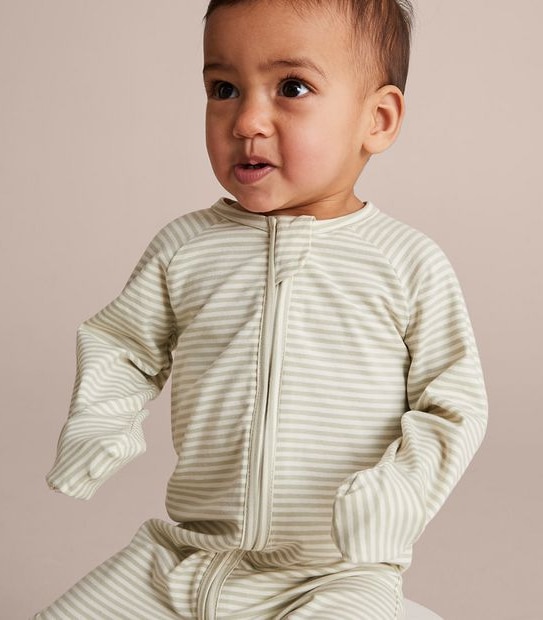 Baby Organic Cotton Stripe Coverall
