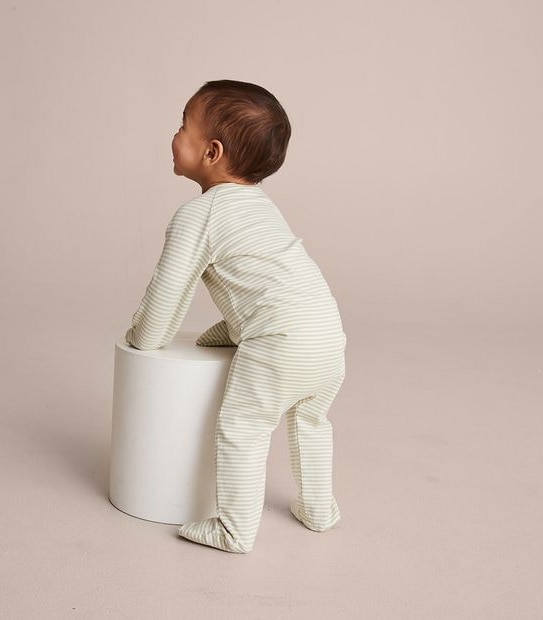 Baby Organic Cotton Stripe Coverall