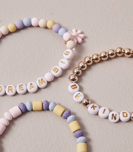 3 Pack Flower Beaded Bracelets