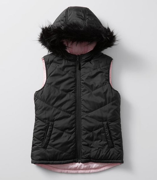 Fur Hooded Reversible Puffer Vest