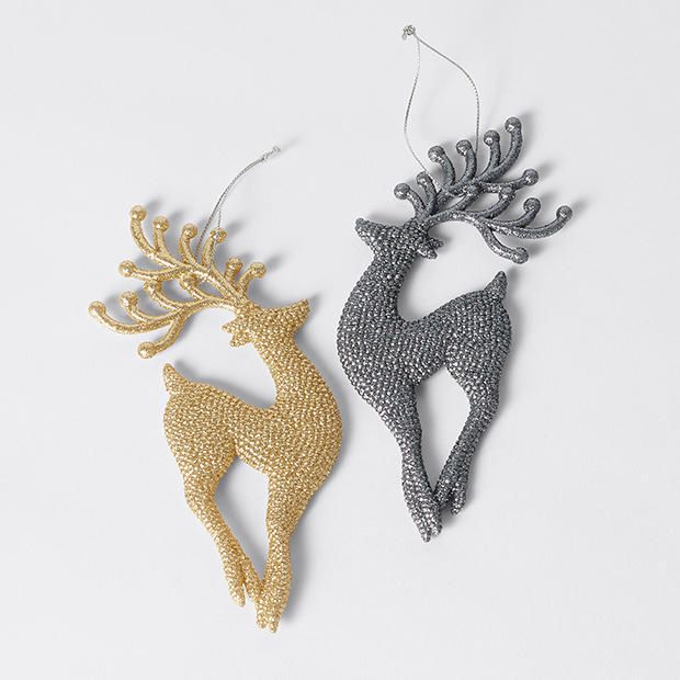 Mono Luxe Glitter Reindeer Christmas Ornament Mono Luxe Glitter Reindeer Christmas Ornament